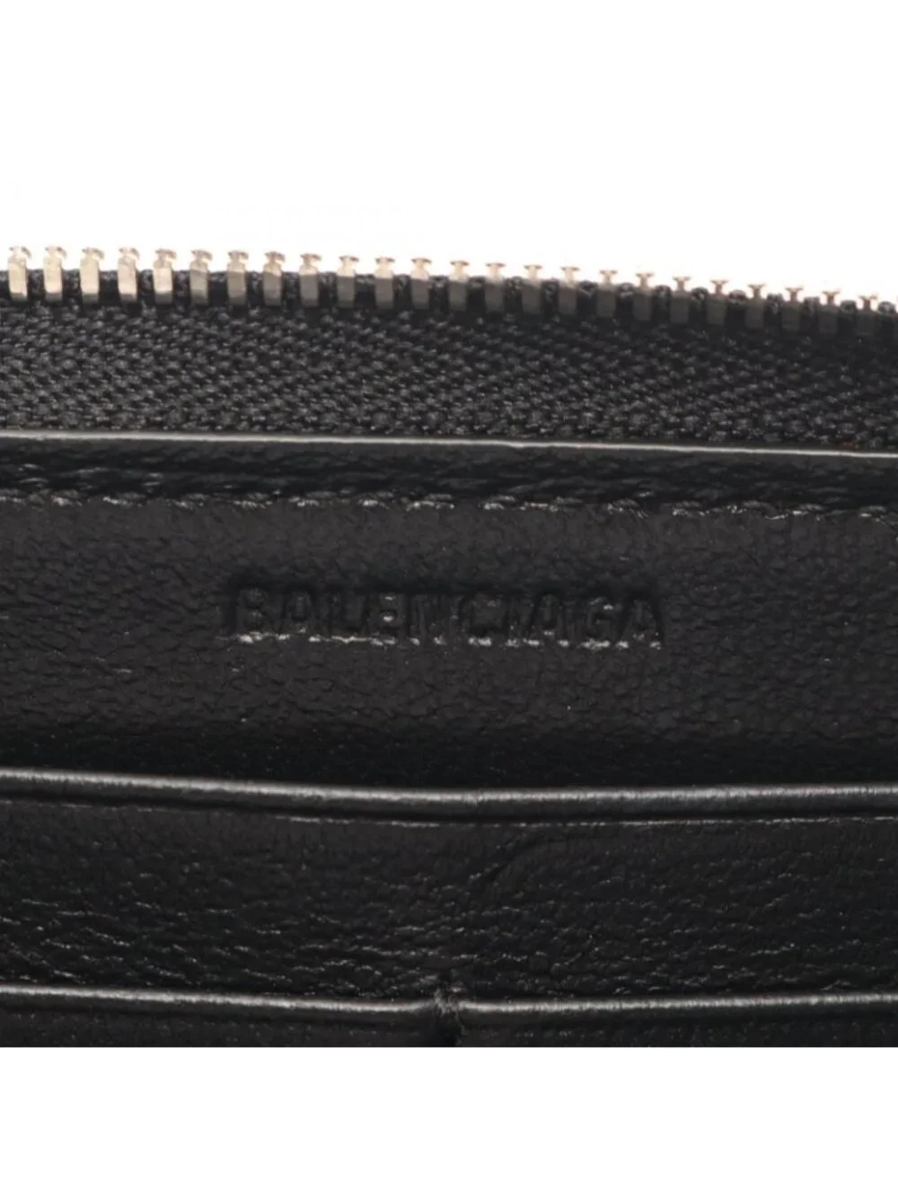 Balenciaga Round Length Wallet Black Leather